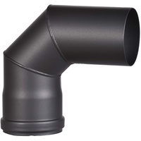 FireFix R100/B90 Pelletofenrohr-Bogen aus 1,2 mm / schwarz, lack.,starr