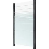 Staket pro Glaszaun 1,22 m grau/streifendekor auslaufend