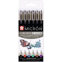 Sakura Pigma Micron Fineliner-Set farbsortiert 0,25 mm, 6 St.