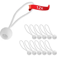 ECENCE 12x Spann-Gummi mit Kugel Weiss Planenspanner Set Expanderschlingen