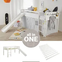Homestyle4u Hochbett Weiß Holz, & Jugendzimmer, Kindermöbel, Kinderbetten, Hochbetten
