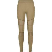 URBAN CLASSICS Ladies Tech Mesh Leggings in Khaki, L