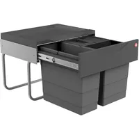 HAILO 3644911 Abfallsorter RAUMSPAR TANDEM S 12/8/8/D dunkelgrau mit