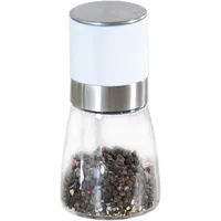 KESPER Pfeffermühle aus Glas, Kunststoffdrehknopf, Farbe: Weiß, Maße -