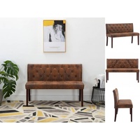 VidaXL Sitzbank 120 cm Braun Wildleder-Optik