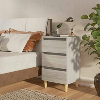 VidaXL Nachttische mit Massivholz-Beinen 2 Stk. Grau Sonoma 40x35x69cm