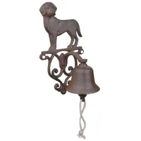 Esschert Design Türglocke Hund aus Gusseisen und Baumwollkordel,14,3 x