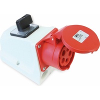 PCE CEE-Wandsteckdose mit Schalter 16A 5p 6h IP44