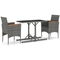 VidaXL 3-tlg. Garten-Essgruppe Grau