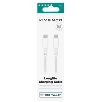 Vivanco LongLife USB-C/USB-C Kabel 0.5m Weiß
