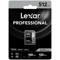 Lexar Carte SDXC 512Go Lexar 1066x V30 U3