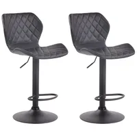 CLP 2er Set Barhocker Cork Kunstleder schwarz/schwarz