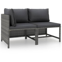 VidaXL Garten-Sofagarnitur 2-tlg. grau
