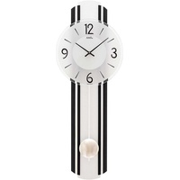 AMS Pendeluhr Schwarz Silber Quarz 64cm- 7231