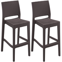 CLP 2er Set Barhocker Jamaica Mit Fußstütze I Outdoor-Tresenhocker