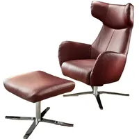KAWOLA RANDY Drehsessel Leder rot