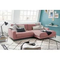 KAWOLA Ecksofa Cara Cord Recamiere rechts rosa