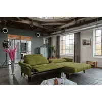KAWOLA Sofa MALTA Ecksofa Stoff moosgrün mit motorischer Relaxfunktion