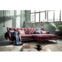 KAWOLA Ecksofa CHARME Sofa mit Longchair rechts Velvet purple