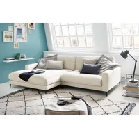 KAWOLA Ecksofa Cara Cord Recamiere links cremeweiß
