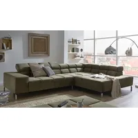 KAWOLA Ecksofa Nelson Velvet Recamiere rechts olivgrün