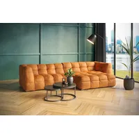 KAWOLA Sofa ROSARIO Ecksofa Velvet gold Recamiere rechts -
