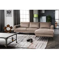 KAWOLA Sofa BLOOM Recamiere rechts Leder taupe