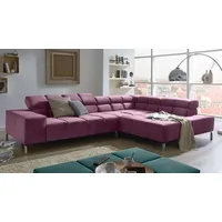 KAWOLA Ecksofa Nelson Velvet Recamiere rechts purple