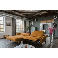 KAWOLA Sofa MALTA Ecksofa Stoff cognac mit motorischer Relaxfunktion