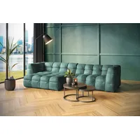 KAWOLA Sofa ROSARIO Ecksofa Velvet petrol Recamiere links -