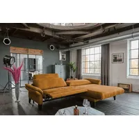 KAWOLA Sofa MALTA Ecksofa Stoff cognac mit motorischer Relaxfunktion