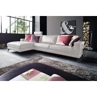 KAWOLA Ecksofa LUGA Leder creme,