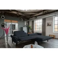 KAWOLA Sofa MALTA Ecksofa Stoff schwarz mit motorischer Relaxfunktion