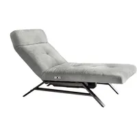 KAWOLA Liege AMERIVA Sessel, Relaxliege Velvet Silber, Fuß chrome