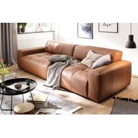 KAWOLA Big Sofa PALACE 3-Sitzer mit Sitztiefenverstellung Leder brandy