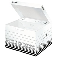 Leitz Aufbewahrungsschachtel mit Klappdeckel Solid Box M 6118« weiß,