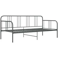 VidaXL Schlafsofa Bettgestell Grau Metall 90x200 cm