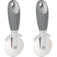 Relaxdays Pizzaschneider 2er Set Edelstahl 18,5 x 8 x