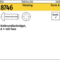 Industrial Quality Supplies ISO 8746 Form A Halbrundkerbnägel Messing