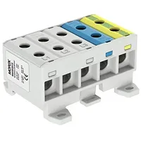 MOREK Verteilerblock f. Al/Cu geeignet 10x2,5-35mm2 grau-blau-gelb-grün 1000V AC/DC