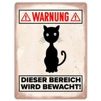 Speecheese Warnung Bereich wird bewacht Metallschild XL in 21x28
