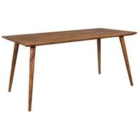 KADIMA DESIGN Esstisch ``Savio``: Retro Landhausstil, handgefertigt, Sheesham-Holz, Braun,