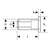 Fortis Blindnietmutter a 50Stk. M8x16,5mm FORTIS