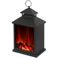 El Fuego Laterne schwarz mit Flammeneffekt