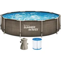 Summer Waves Frame Active Pool Dunkles Doppel-Rattan 305 x