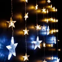 Gravidus 138 LED Sternen Lichtervorhang Weihnachtsdeko - Transparent