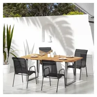 VidaXL Gartenstühle 4 Stk. Stahl und Textilene Schwarz