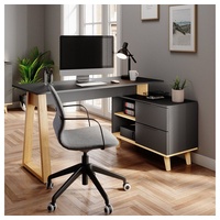 Vicco Schreibtisch Nautica Anthrazit XL Ablage Basteltisch