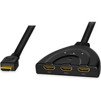 Logilink HD0040 - HDMI-Splitter/Switch, bidirekt 1x3/3x1-Port, 4K/30 Hz, Pigtail
