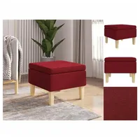 VidaXL Hocker mit Holzbeinen Weinrot Stoff